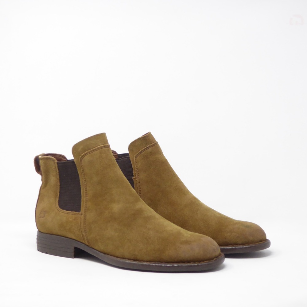 Born Laney Womens Chelsea Boots Tan Suede Ankle Booties Size 10